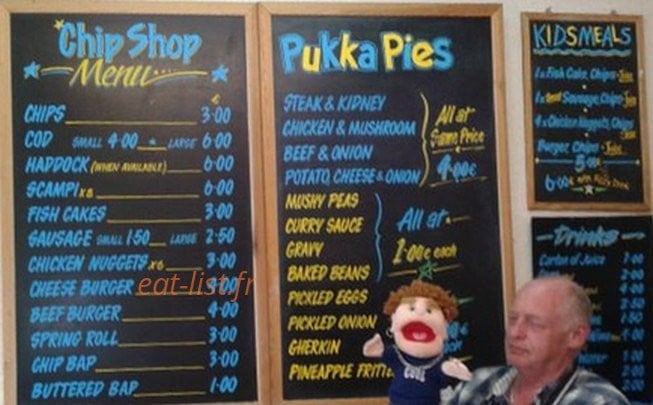 The Chip Shop — carte page 1