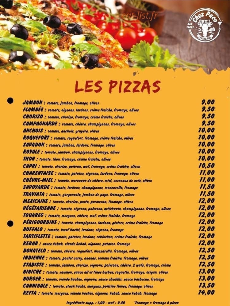 Chez Paco — carte page 3
