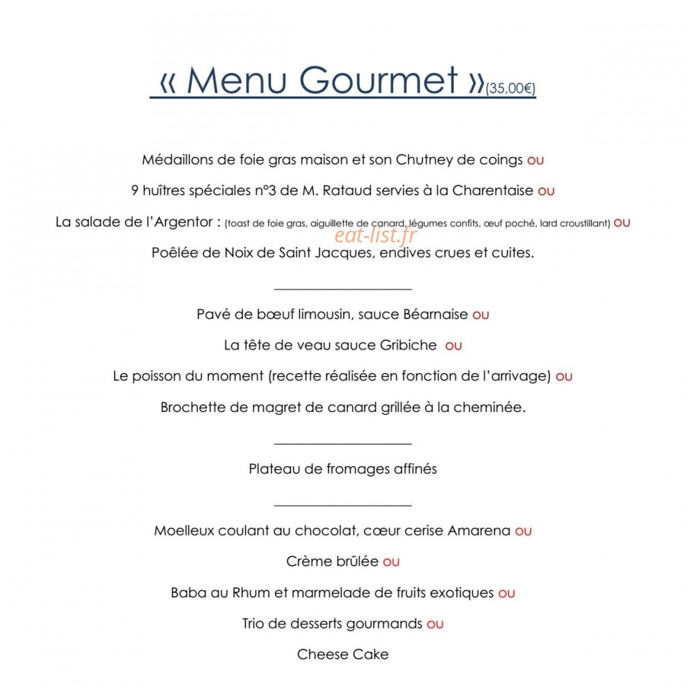 Auberge de l'Argentor — carte page 4