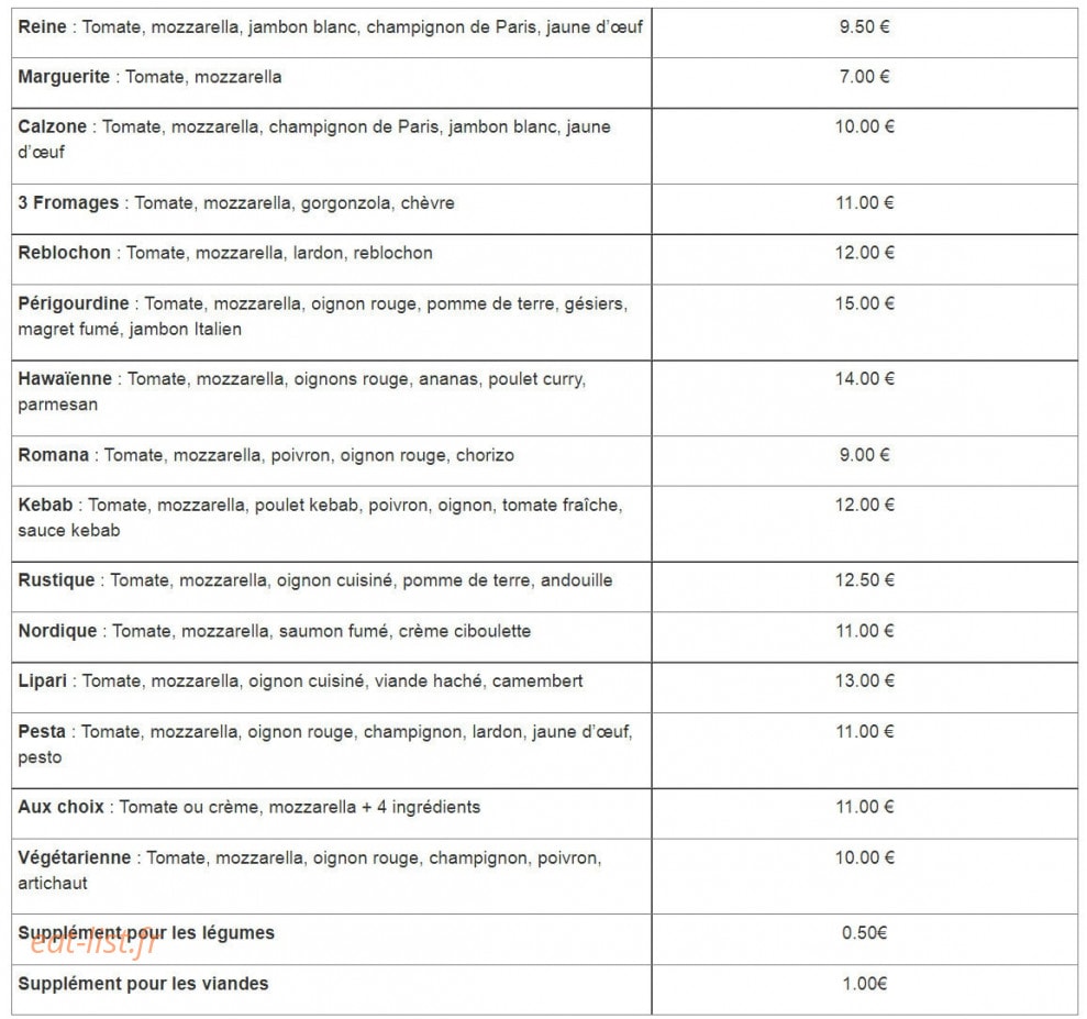 Aux Plaisirs Gourmands — carte page 4