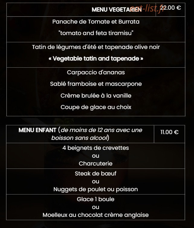 Aux Plaisirs Gourmands — carte page 3