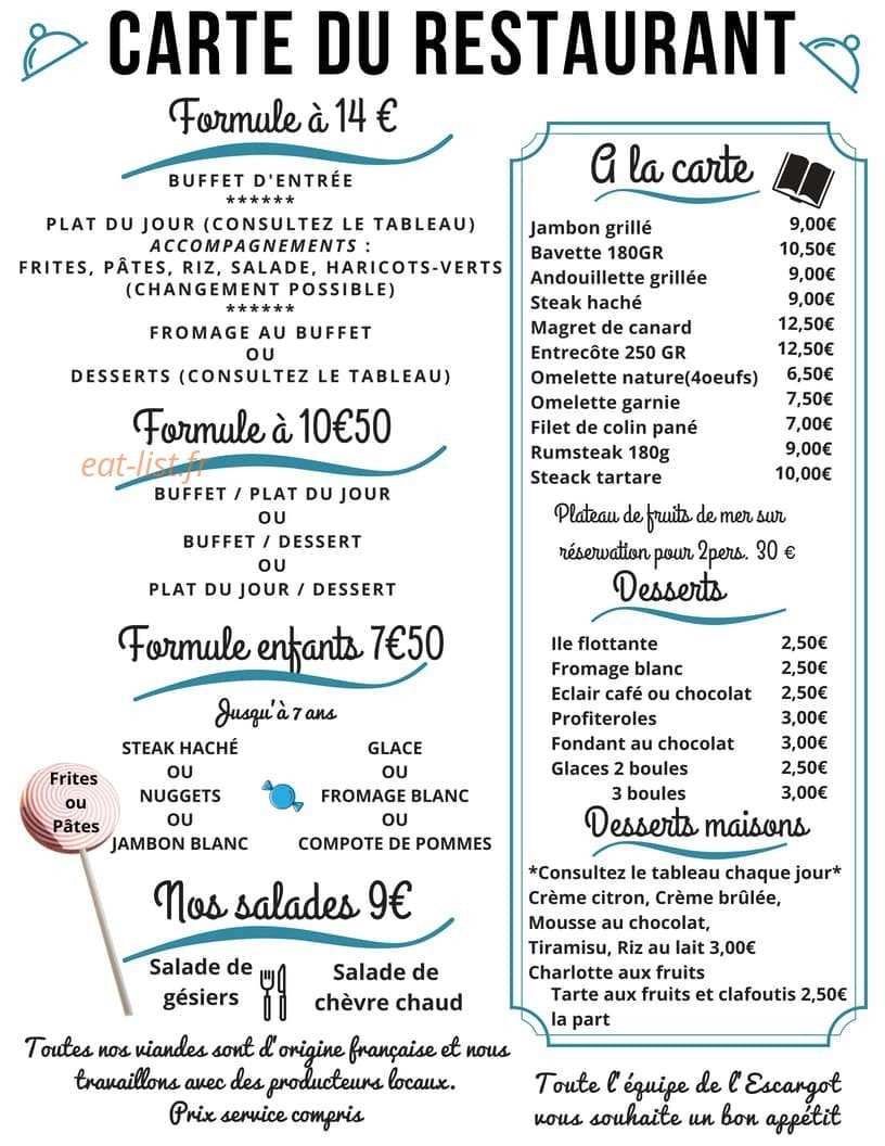 L'Escargot — carte page 2