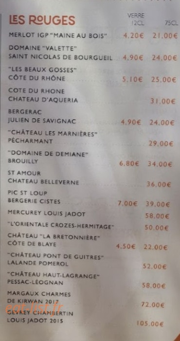 ArtNowBistrot — carte page 6
