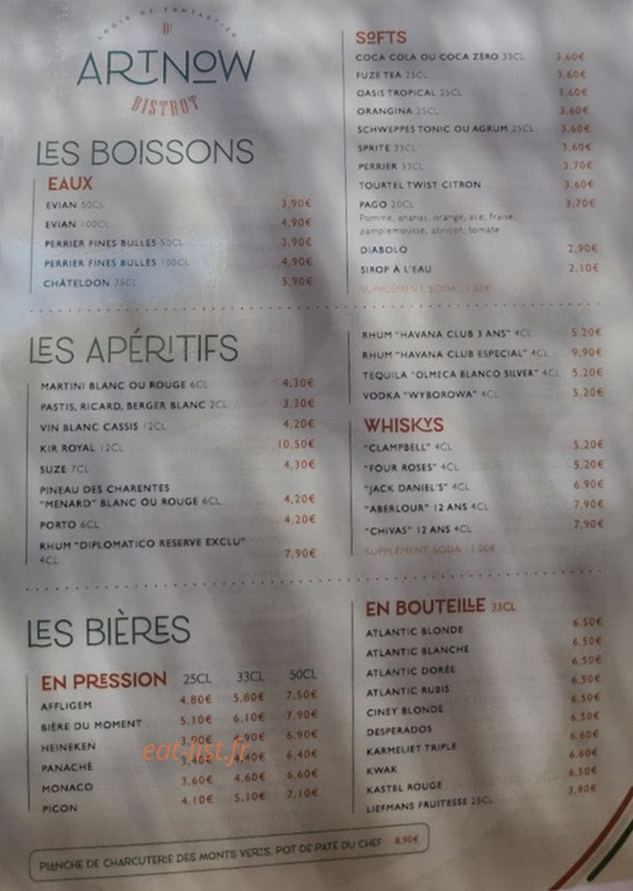 ArtNowBistrot — carte page 7