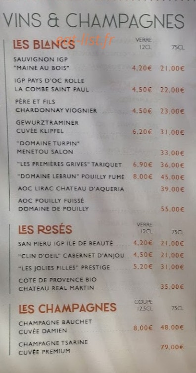 ArtNowBistrot — carte page 5