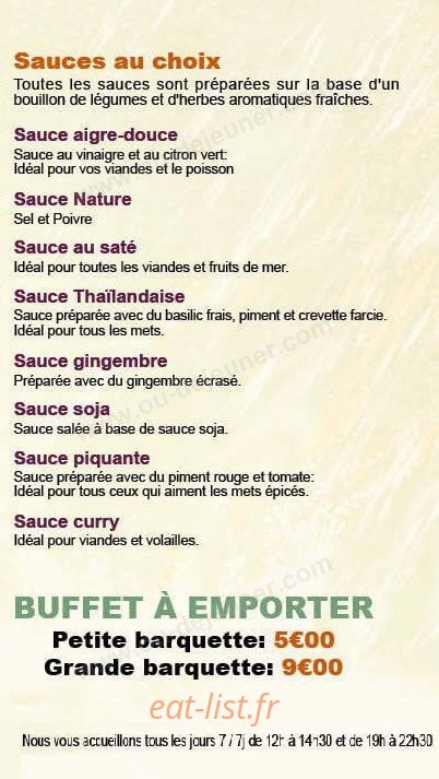 Saveurs d'Asie — carte page 5