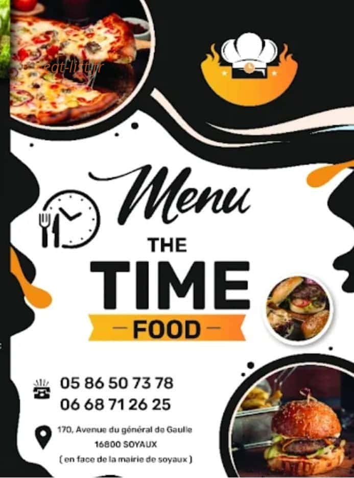 The TIME FOOD — carte page 1