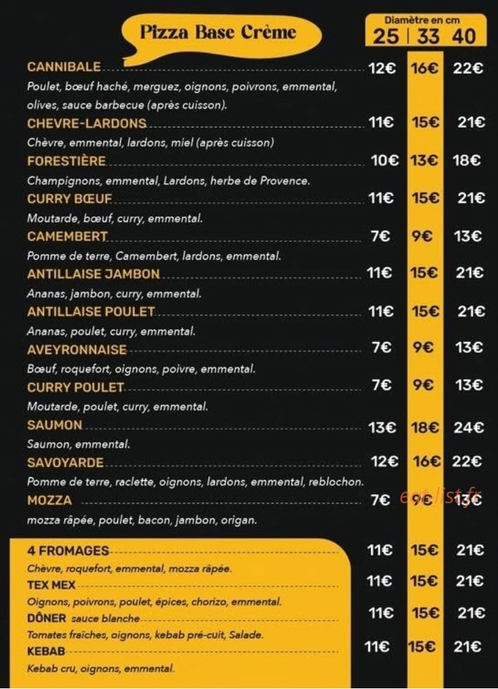 The TIME FOOD — carte page 3