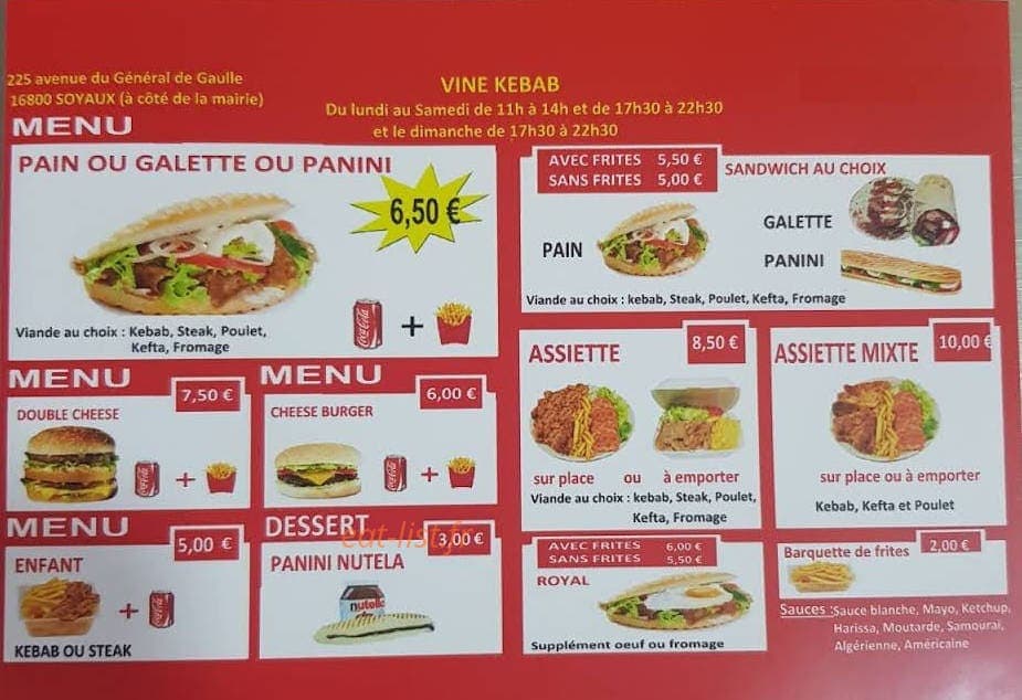 Vine kebab — carte page 1