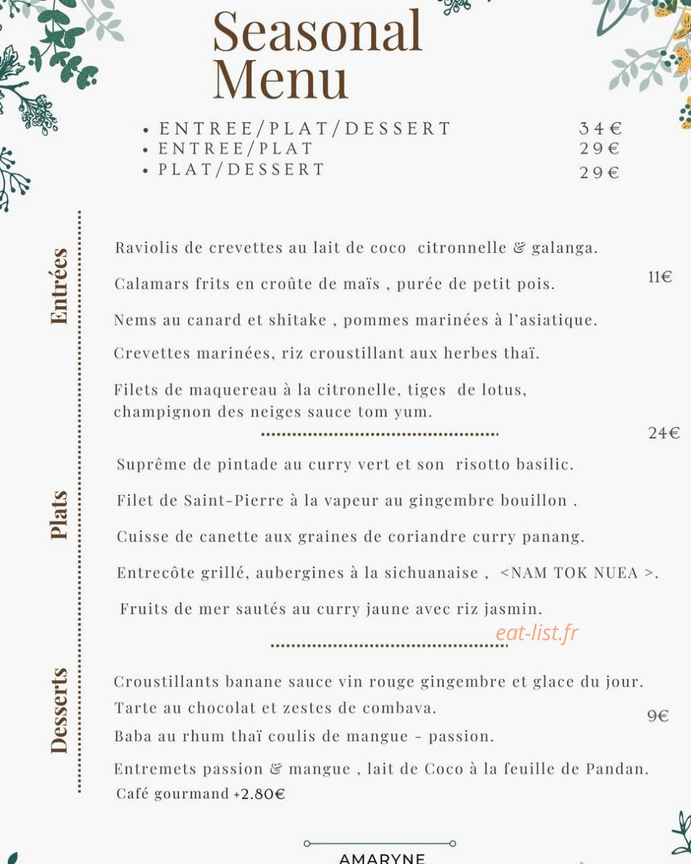 Amaryne — carte page 2