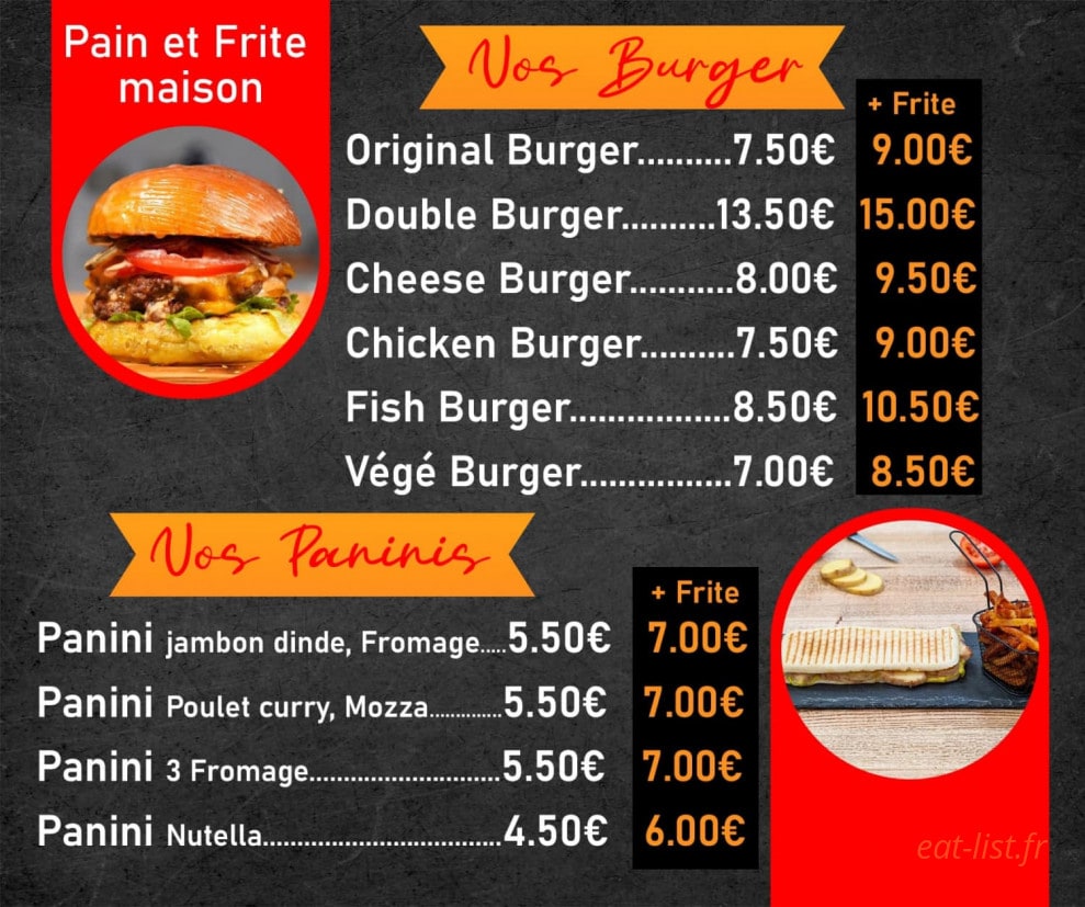 Au 404 food — carte page 2