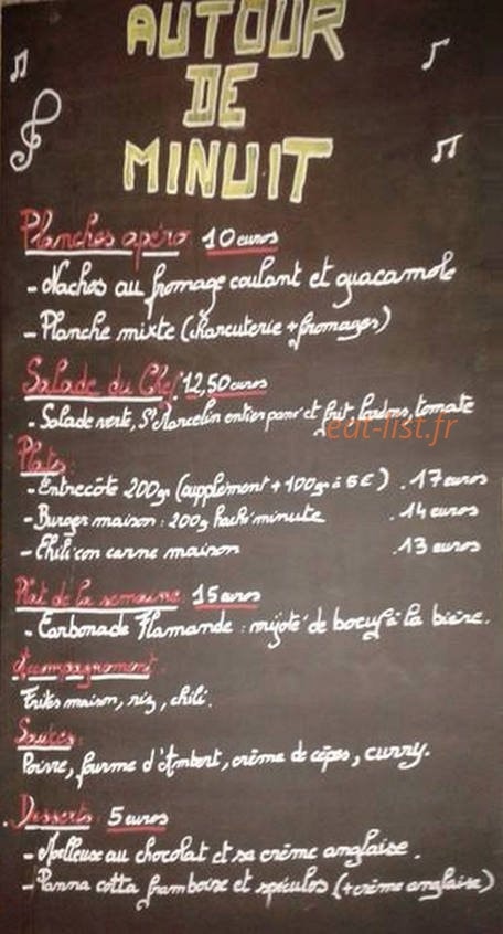 Autour de minuit — carte page 1