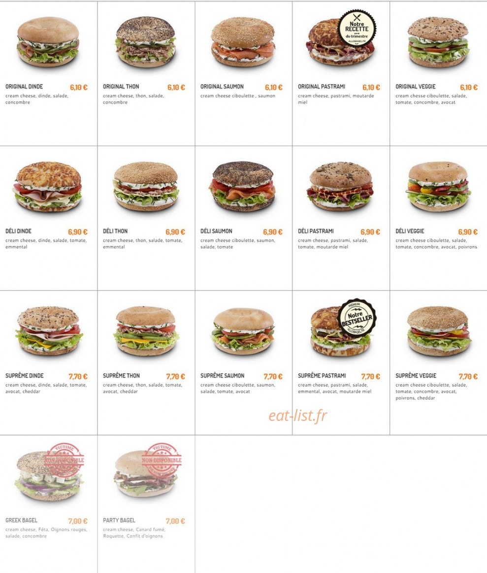 Bagel corner — carte page 2