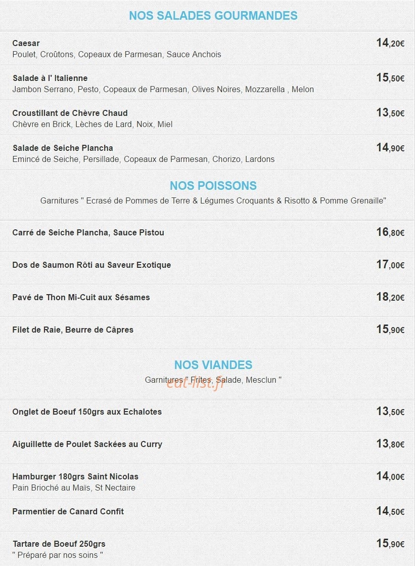 Brasserie Saint-Nicolas — carte page 2