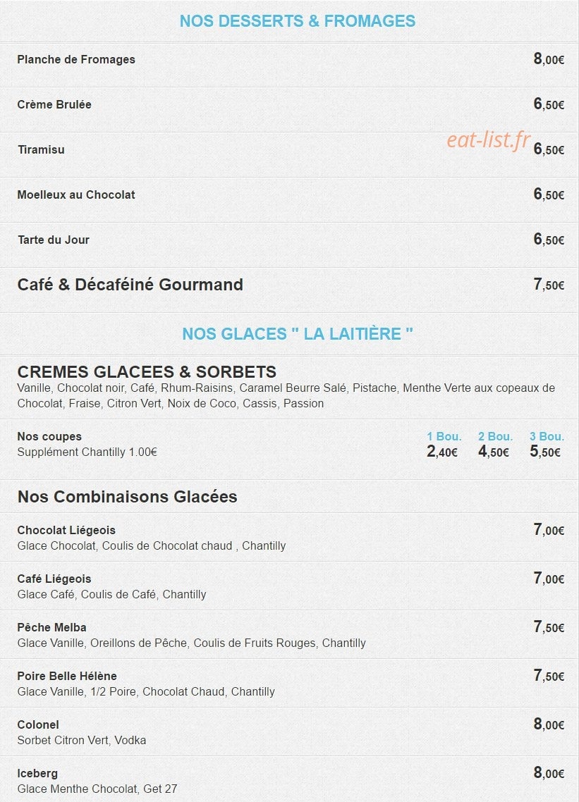 Brasserie Saint-Nicolas — carte page 3