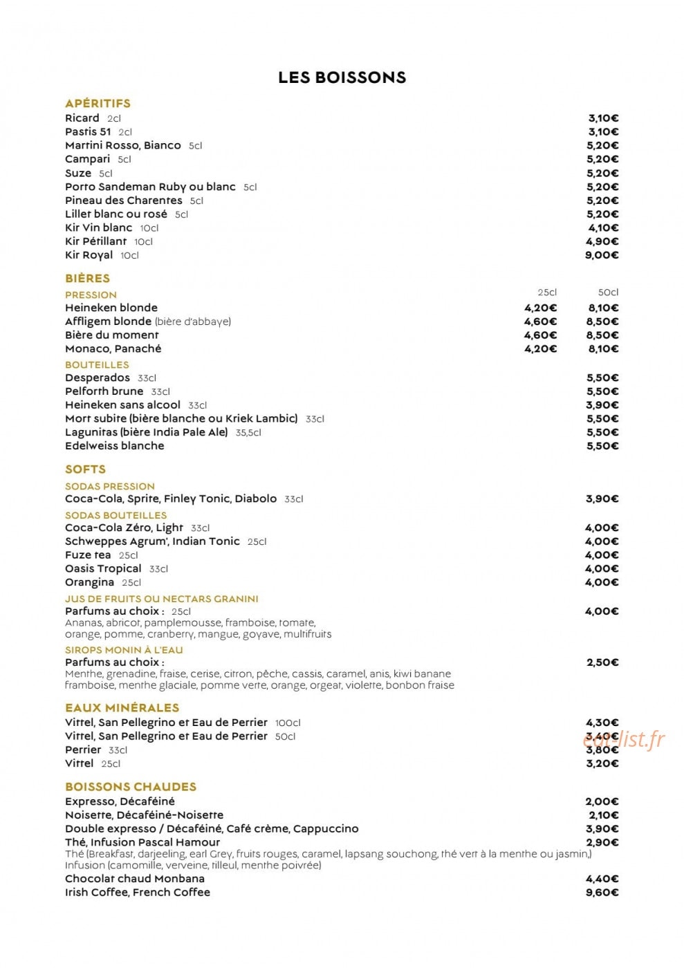 Café Barrière — carte page 4