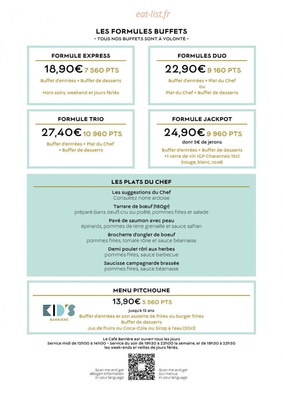 Café Barrière — carte page 1