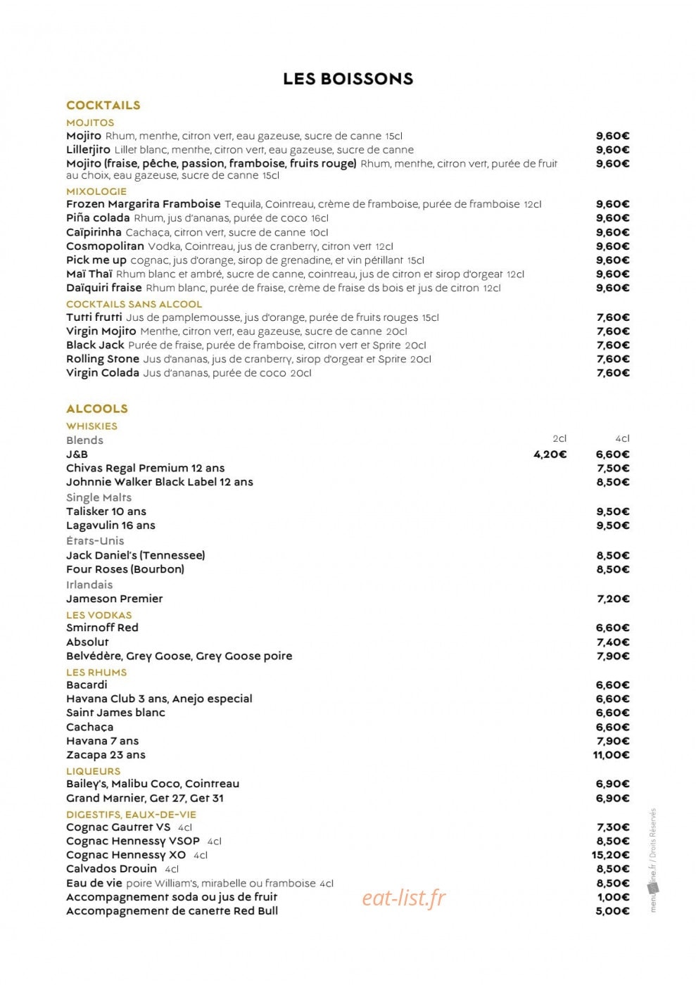 Café Barrière — carte page 5