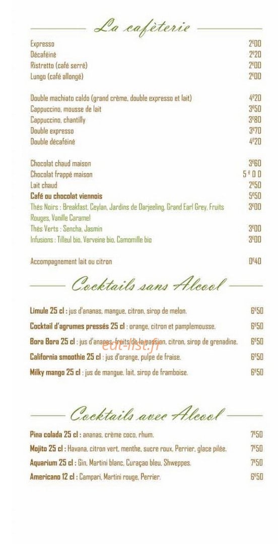 Café de l'Aquarium — carte page 6