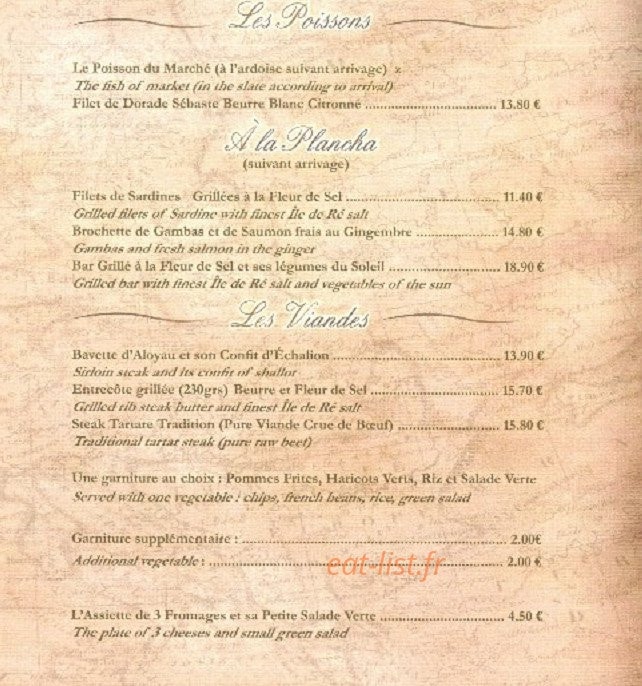 Café du Nord — carte page 1