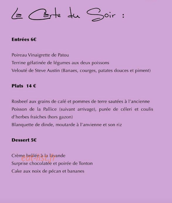 Chez Hortense — carte page 1