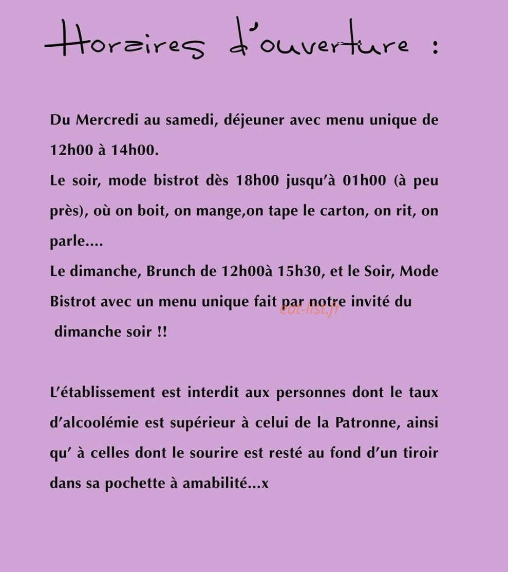 Chez Hortense — carte page 2