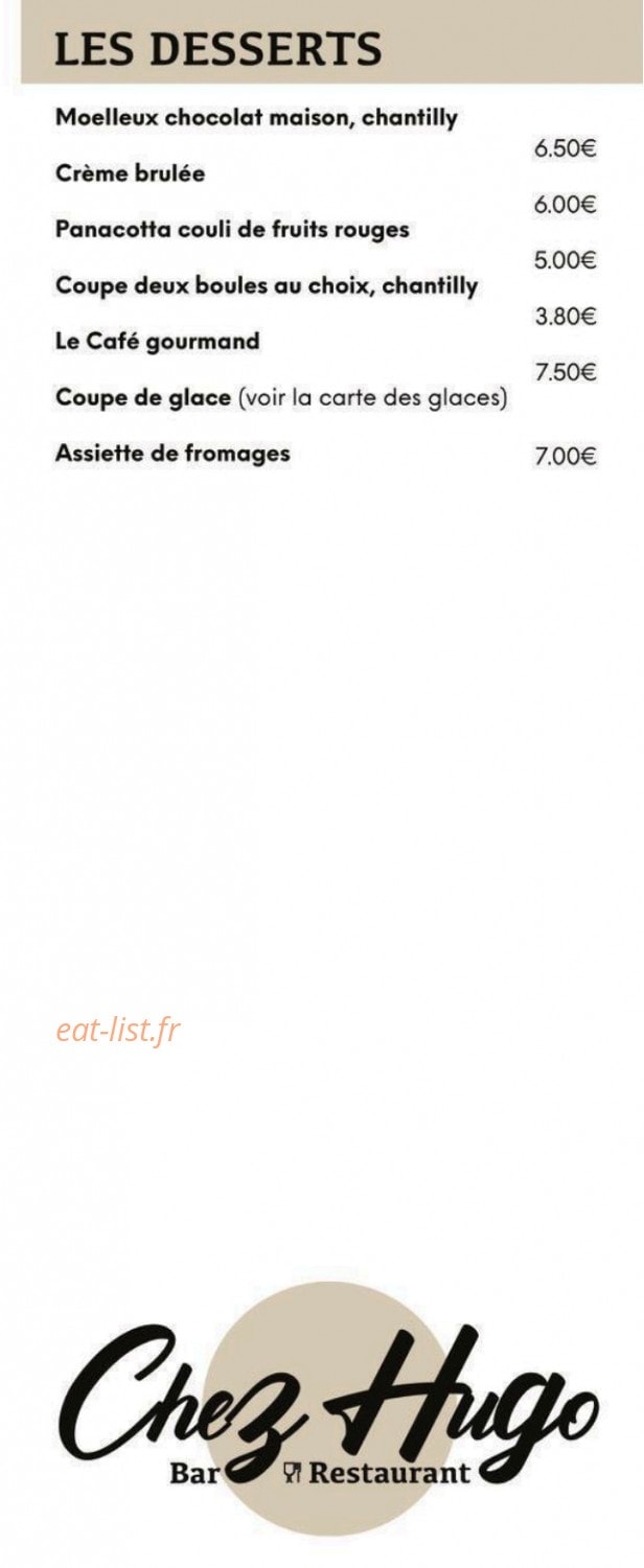 Chez Hugo — carte page 4