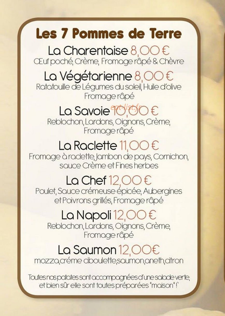 CooK&Potatoes — carte page 2
