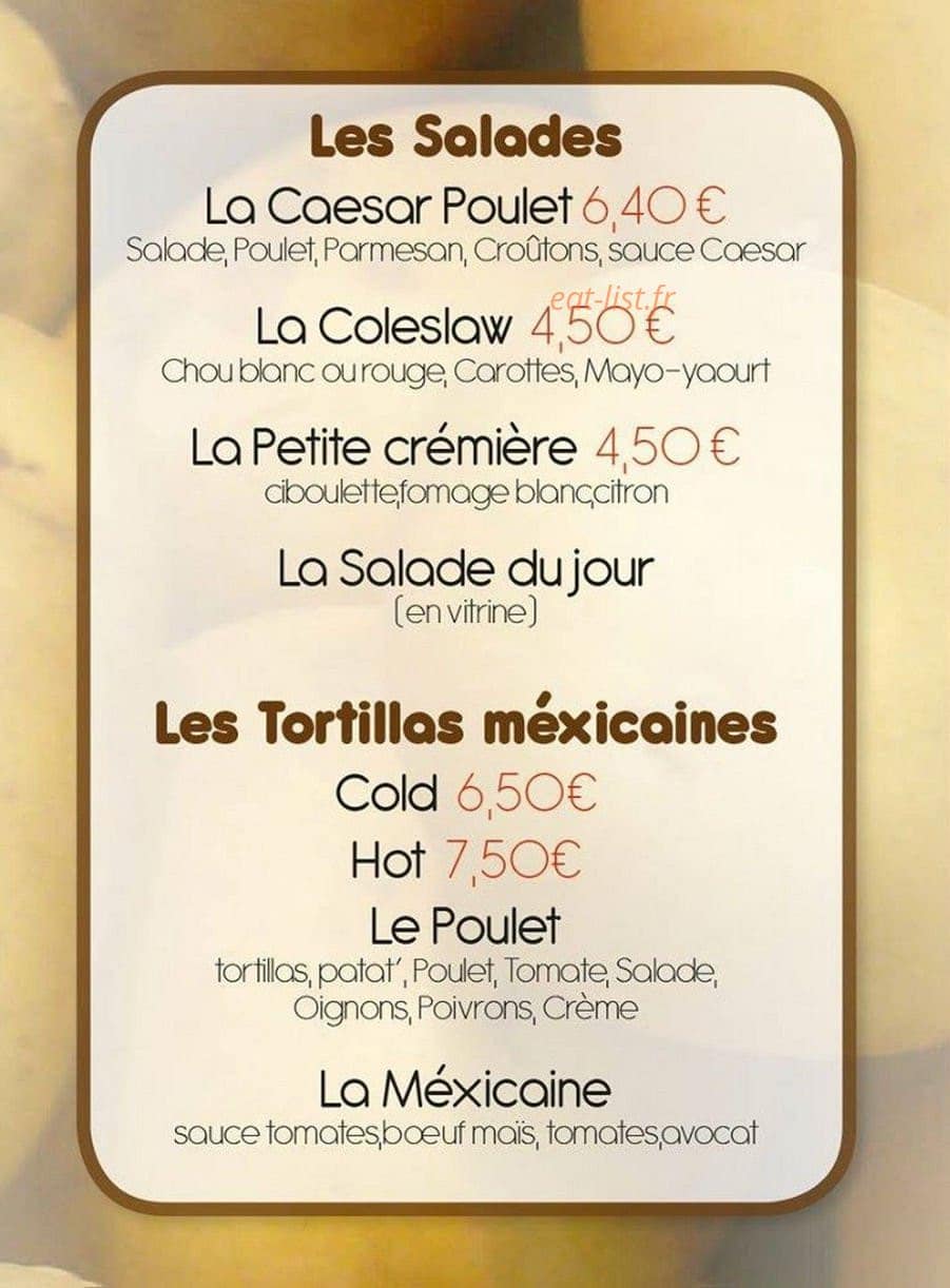 CooK&Potatoes — carte page 3