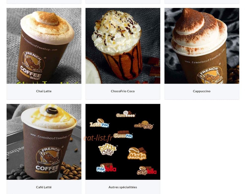 French Coffee Shop — carte page 2