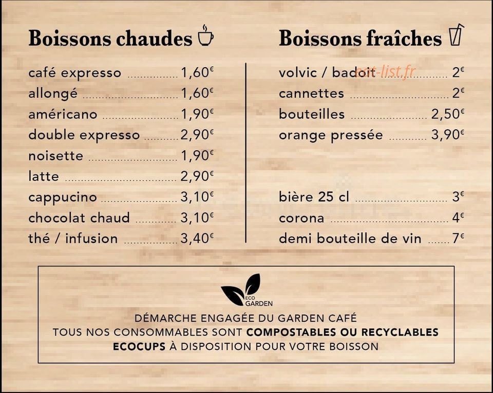 Garden Café — carte page 3