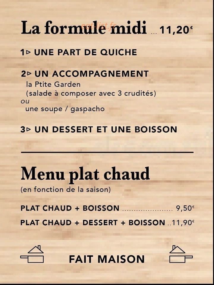 Garden Café — carte page 2