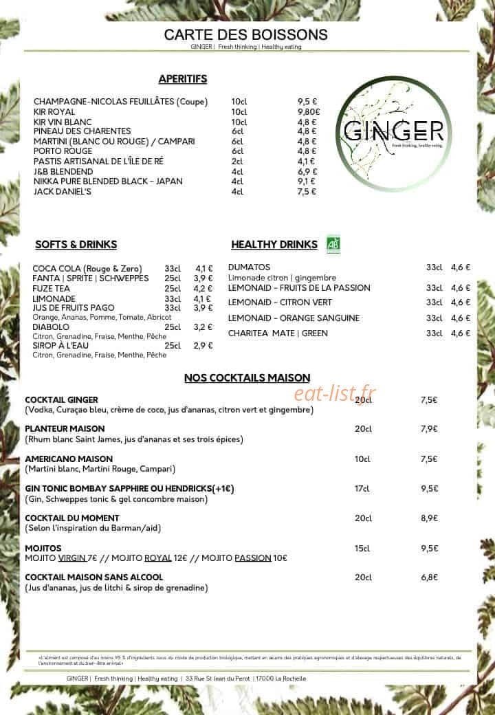 Ginger — carte page 2