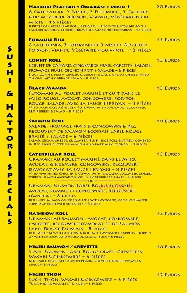 Hattori Sushi — carte page 4