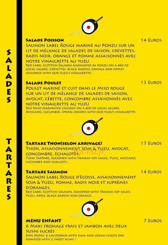 Hattori Sushi — carte page 3