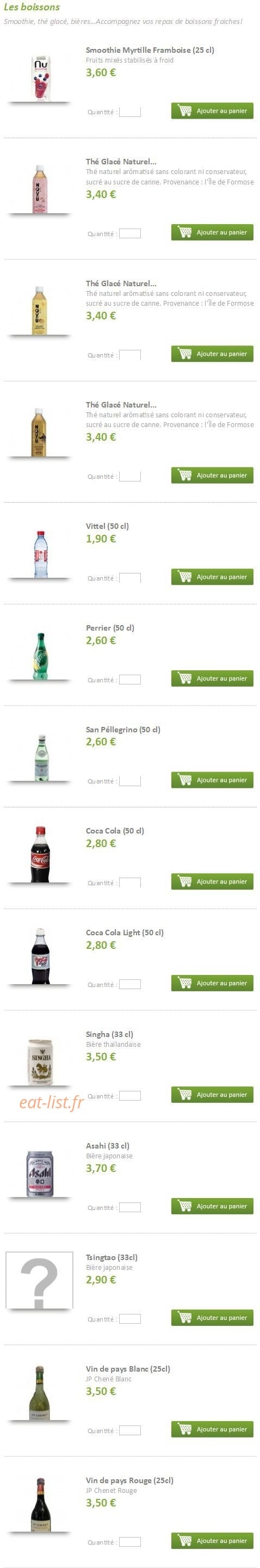Iséo Gourmet — carte page 1