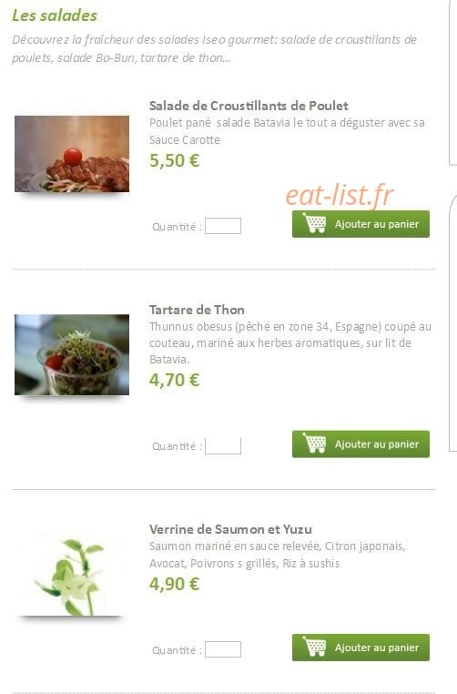 Iséo Gourmet — carte page 5