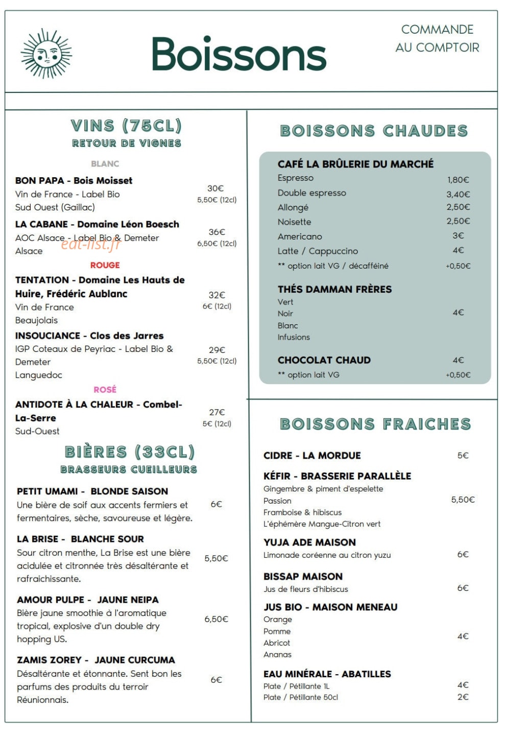 JUNE Café — carte page 2