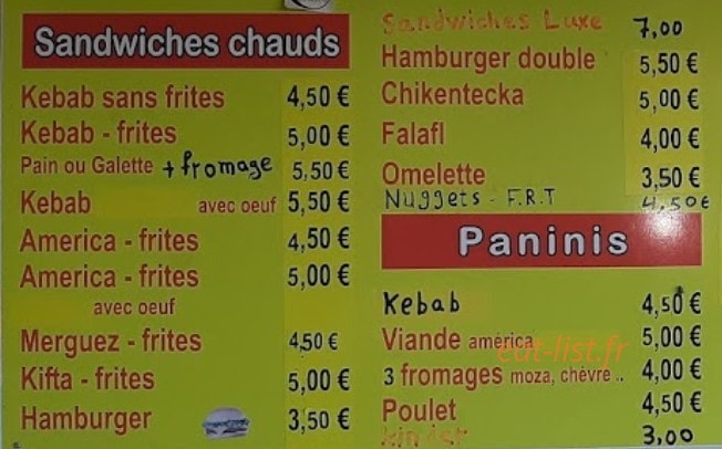 Kebab Luxe — carte page 1