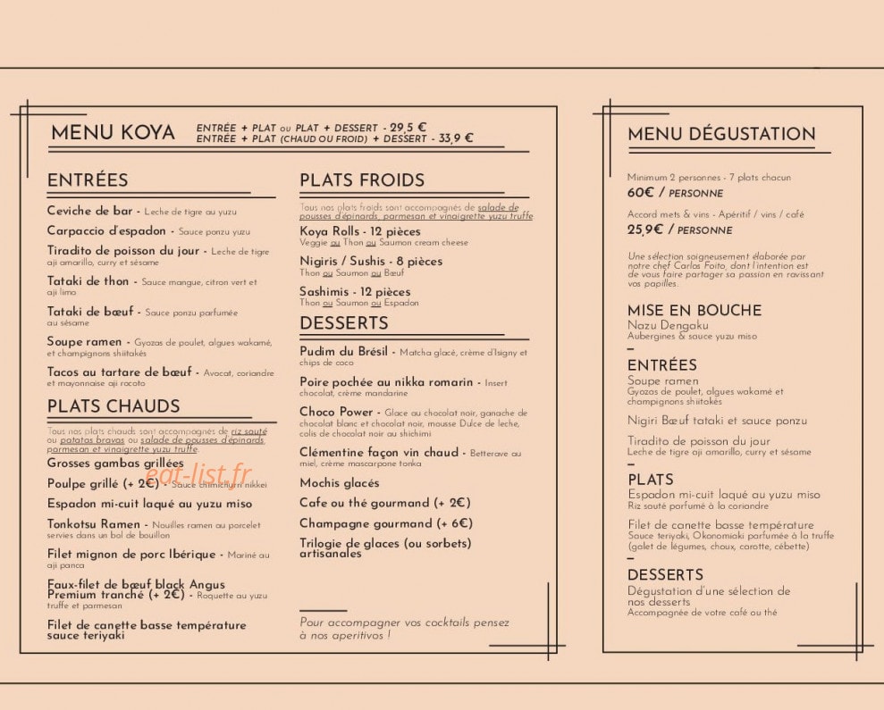Koya — carte page 2