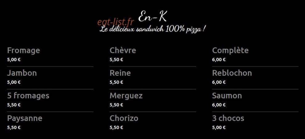 Kpizz — carte page 10