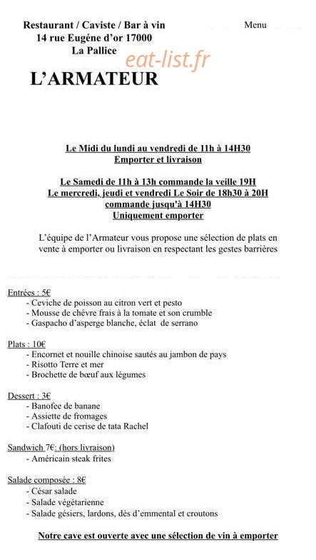 L'Armateur — carte page 1