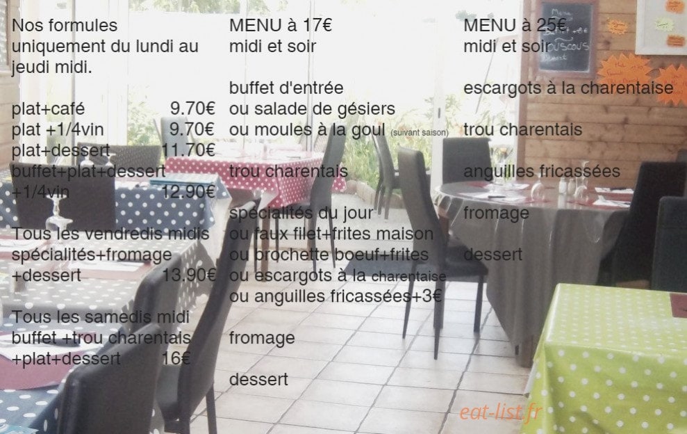 Carte et menu de La Goul'Beun'aise à La Rochelle — Les menus