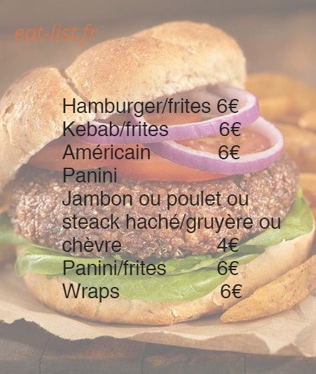 Carte et menu de La Goul'Beun'aise à La Rochelle — Les sandwiches
