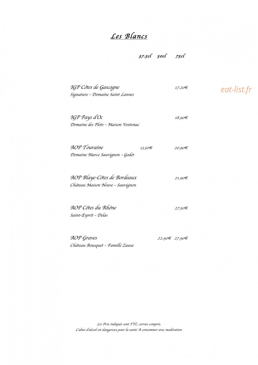 La Kase — carte page 9