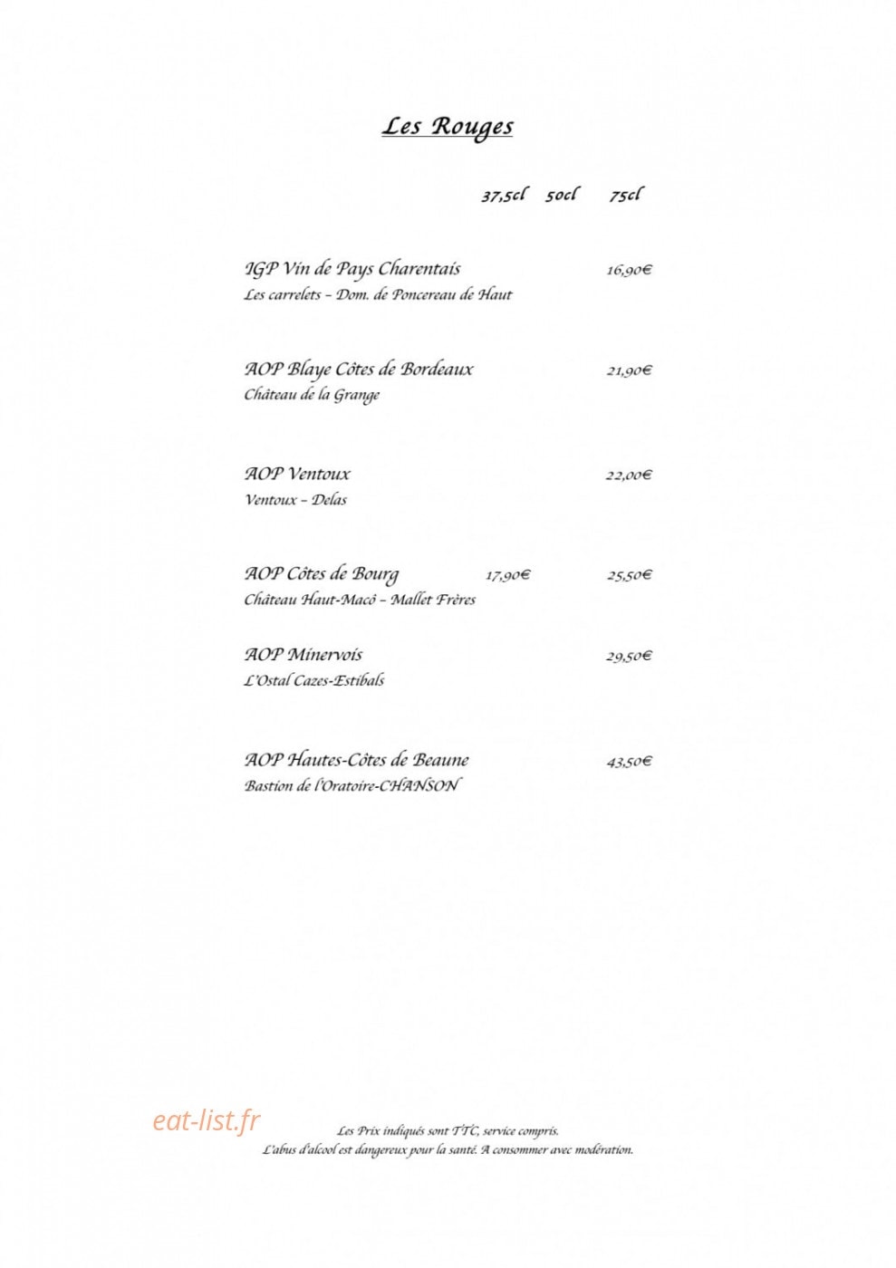 La Kase — carte page 11