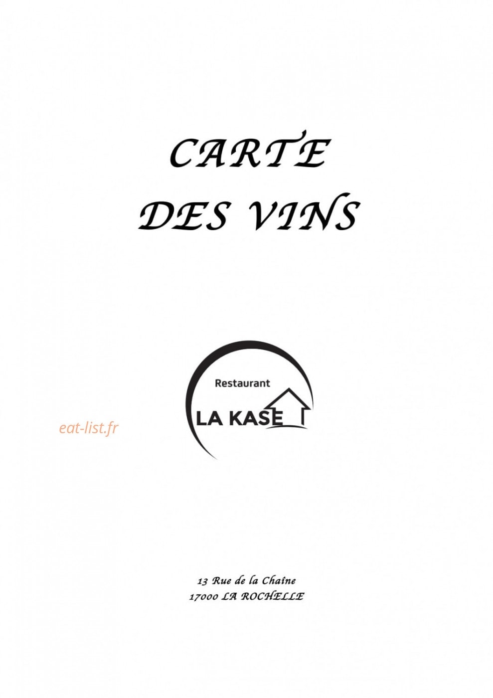 La Kase — carte page 5