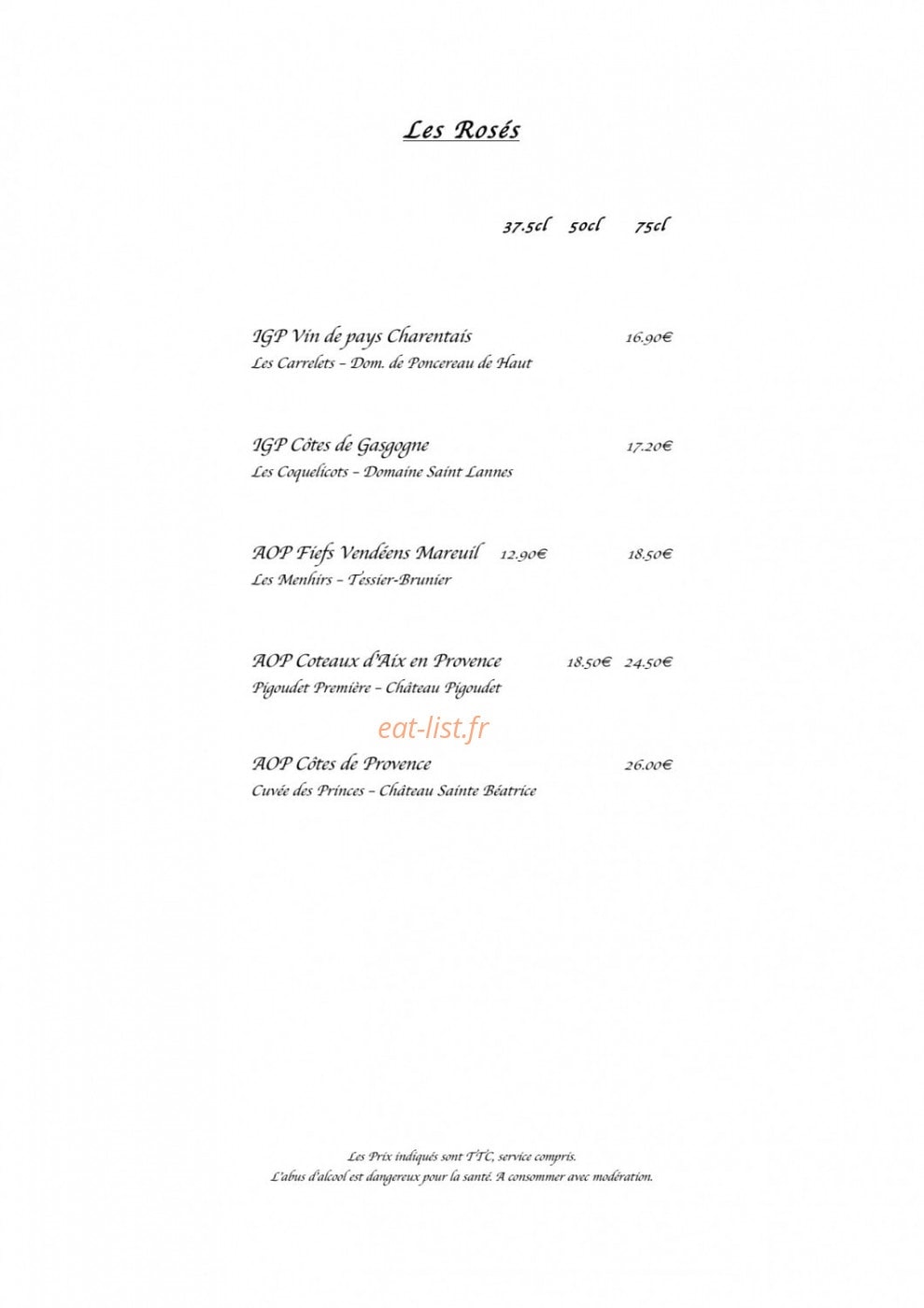 La Kase — carte page 8