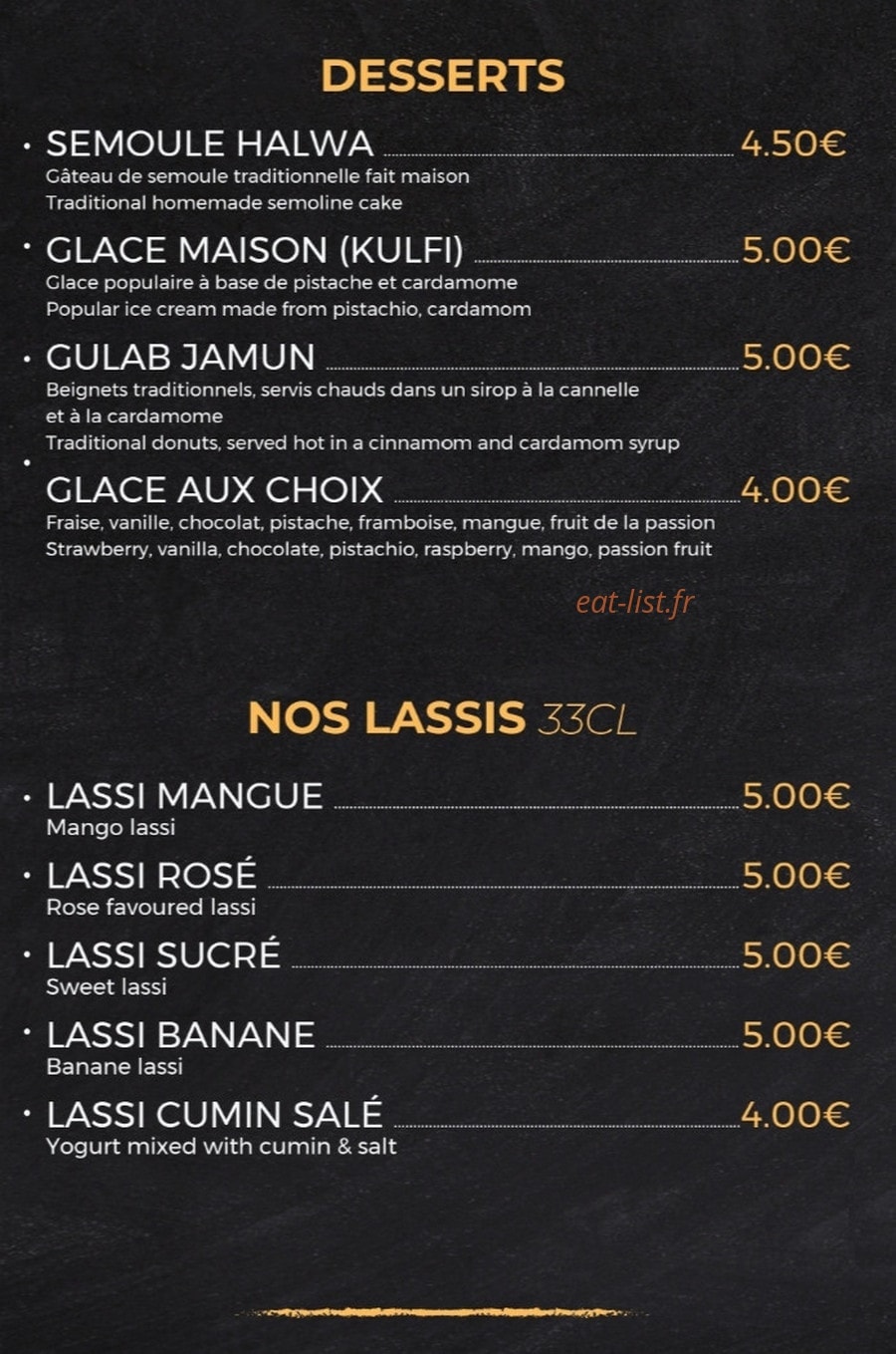La Maison Du Curry — carte page 6