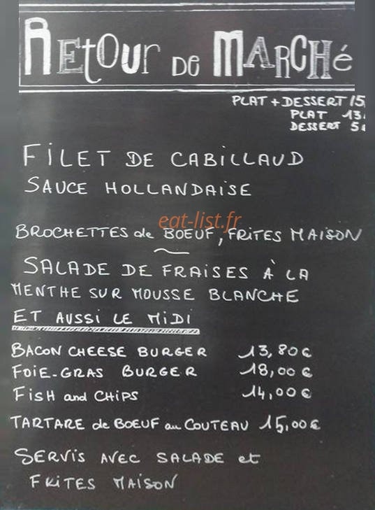La salle à manger — carte page 1
